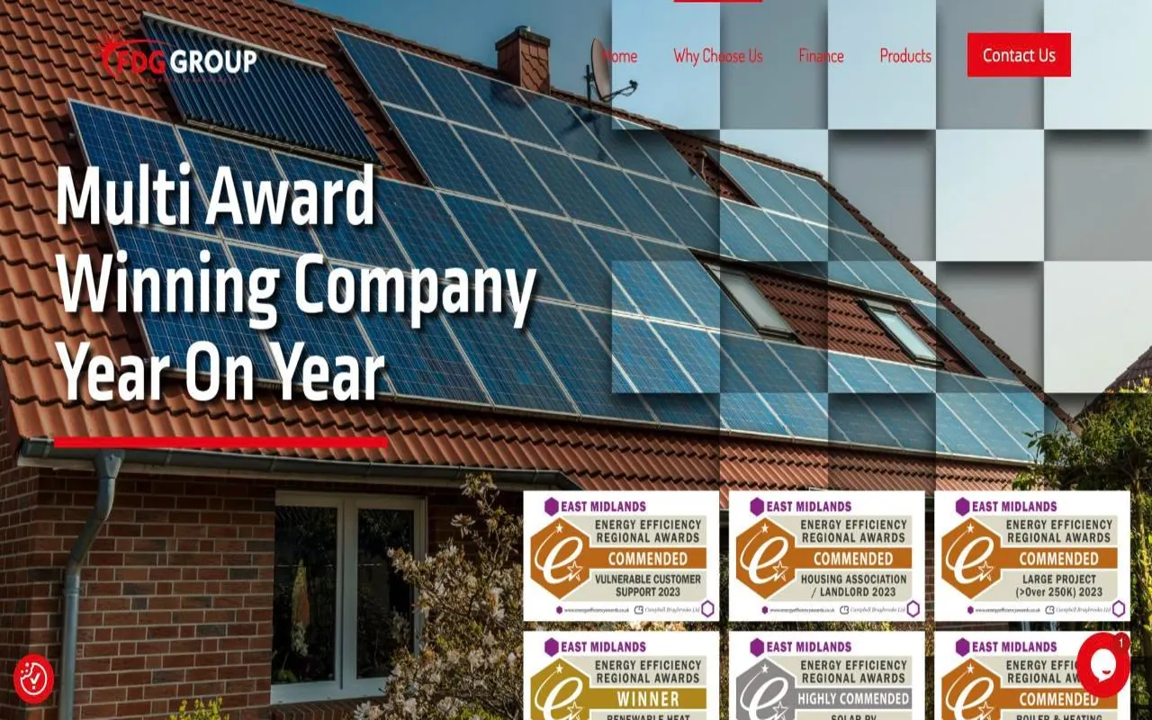 FDG Group website on desktop