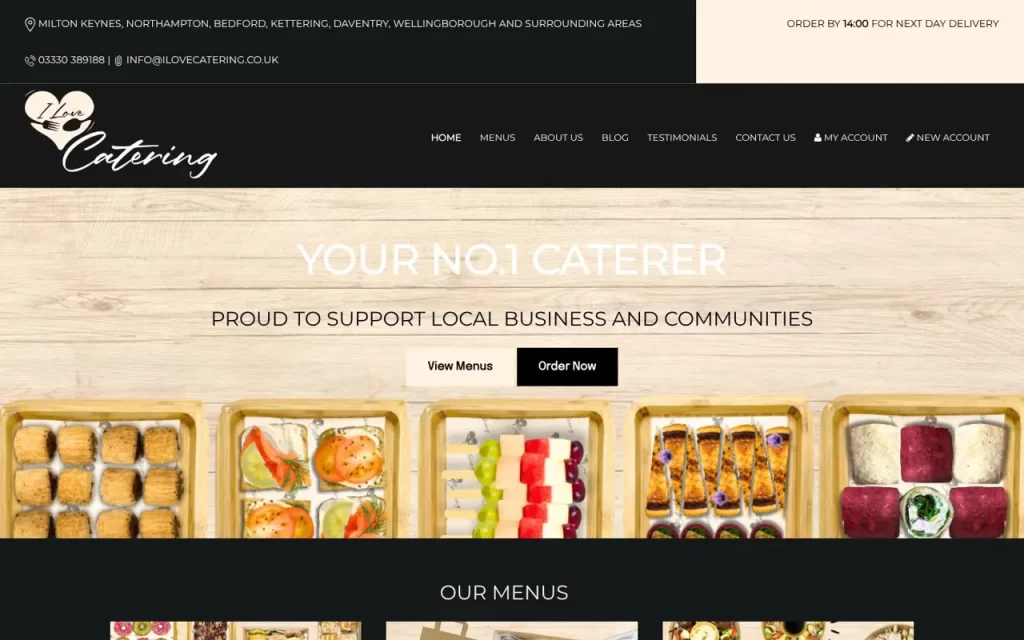 I Love Catering website