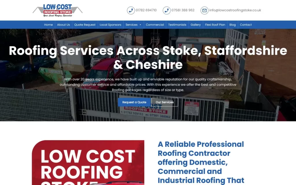 Low Cost Roofing website