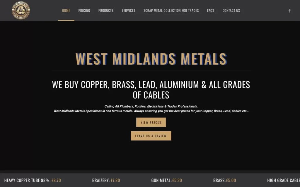 West Midlands Metals website